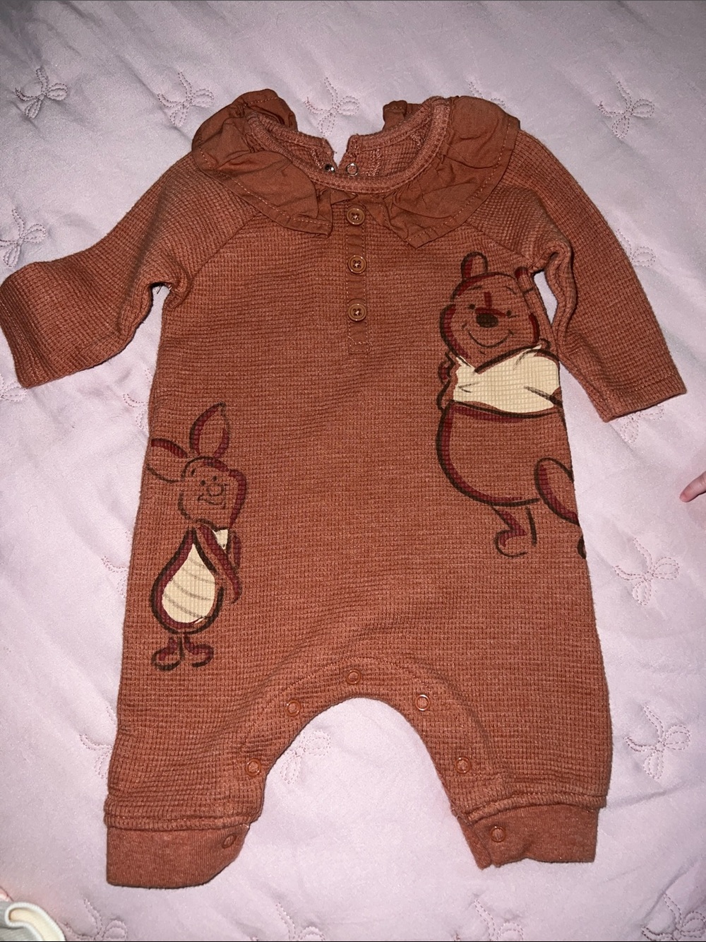 Rust Brown Winnie-Themed Baby One-Piece Footie by Disney Baby NWOT